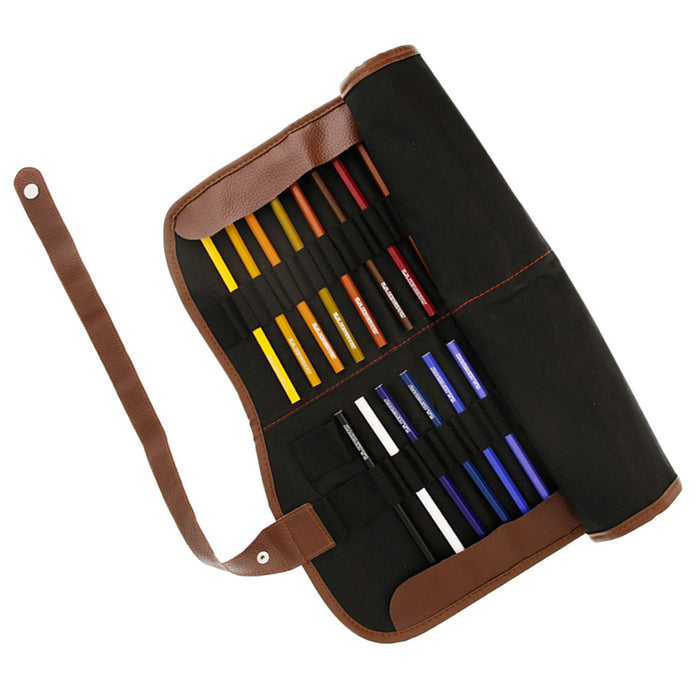 72 Slot Pencil Canvas Folding Roll-Up Pencil Holder - Size: 19.3" x 15.3"