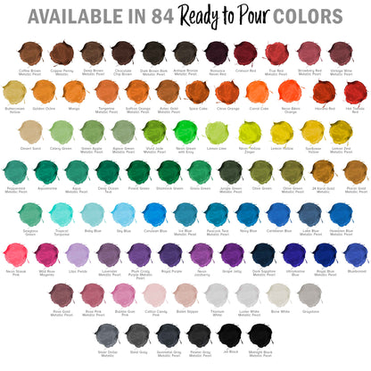 84 Color Metallic Ready to Pour Acrylic Pouring Paint Set, 2oz Bottles, Acrylic Paint Pour Supplies - Silicone Oil & Gloss Medium, Premium Pre-Mixed High Flow 8-Ounce Bottles