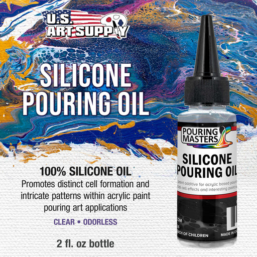 2-Ounce Silicone Pouring Oil - 100% Silicone Oil Pouring Medium for Acrylic Paint, Clear, Odorless Cell Creation Medium