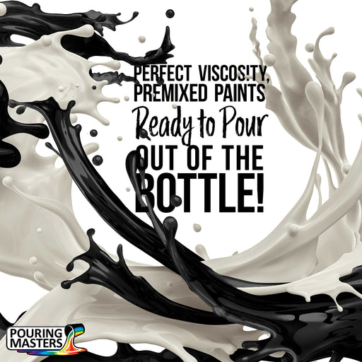 Pouring Masters Jet Black Ready to Pour Acrylic Pouring Paint - Premium 64-Ounce Pre-Mixed Fluid Acrylic Paint - Fluid Art Supplies for Canvas, Wood, Paper, Tile & Rocks