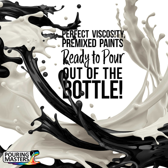 Pouring Masters Jet Black Ready to Pour Acrylic Pouring Paint - Premium 64-Ounce Pre-Mixed Fluid Acrylic Paint - Fluid Art Supplies for Canvas, Wood, Paper, Tile & Rocks