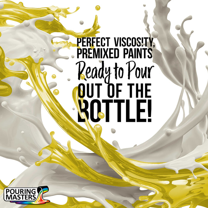 Lemon Yellow Acrylic Ready to Pour Pouring Paint Premium 8-Ounce Pre-Mixed Water-Based - for Canvas, Wood, Paper, Crafts, Tile, Rocks and More