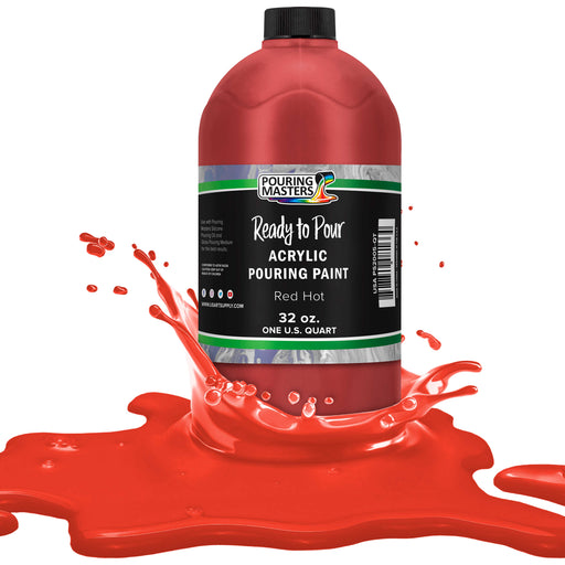 Hot Tamale Red Acrylic Ready to Pour Pouring Paint Premium 32-Ounce Pre-Mixed Water-Based - for Canvas, Wood, Paper, Crafts, Tile, Rocks and More