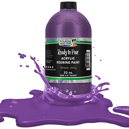 Pouring Masters Grape Jelly Ready to Pour Acrylic Pouring Paint - Premium 32-Ounce Pre-Mixed Fluid Acrylic Paint - Fluid Art Supplies for Canvas, Wood, Paper, Tile & Rocks