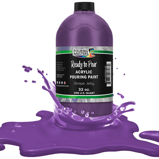 Grape Jelly Acrylic Ready to Pour Pouring Paint Premium 32-Ounce Pre-Mixed Water-Based - for Canvas, Wood, Paper, Crafts, Tile, Rocks and More