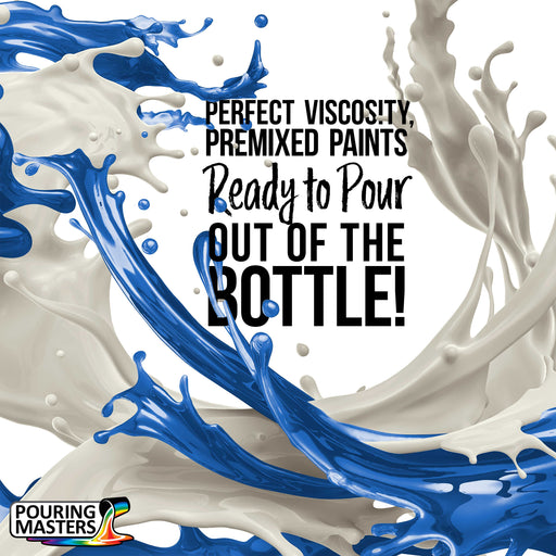 Pouring Masters Caribbean Blue Ready to Pour Acrylic Pouring Paint - Premium 32-Ounce Pre-Mixed Fluid Acrylic Paint - Fluid Art Supplies for Canvas, Wood, Paper, Tile & Rocks