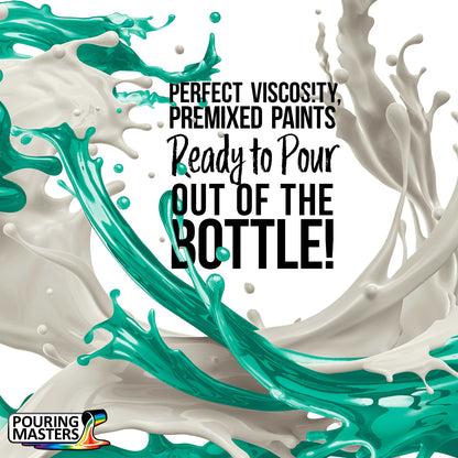 Pouring Masters Aquamarine Ready to Pour Acrylic Pouring Paint - Premium 8-Ounce Pre-Mixed Fluid Acrylic Paint - Fluid Art Supplies for Canvas, Wood, Paper, Tile & Rocks