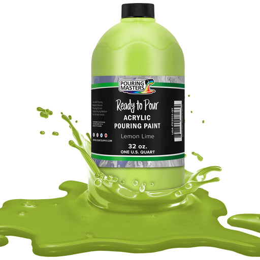 Lemon Lime Acrylic Ready to Pour Pouring Paint Premium 32-Ounce Pre-Mixed Water-Based - for Canvas, Wood, Paper, Crafts, Tile, Rocks and More