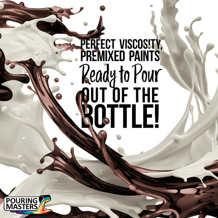 Chocolate Brown Acrylic Ready to Pour Pouring Paint Premium 8-Ounce Pre-Mixed Water-Based - for Canvas, Wood, Paper, Crafts, Tile, Rocks and More