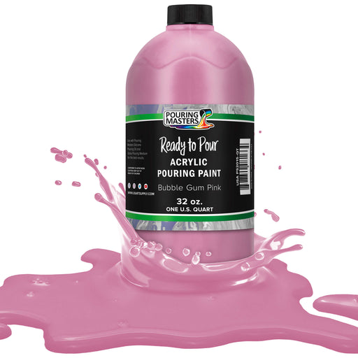Bubble Gum Pink Acrylic Ready to Pour Pouring Paint Premium 32-Ounce Pre-Mixed Water-Based - for Canvas, Wood, Paper, Crafts, Tile, Rocks and More