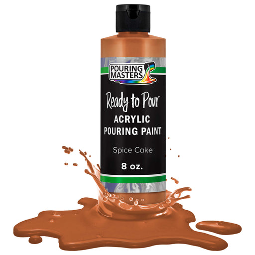 Spice Cake Acrylic Ready to Pour Pouring Paint Premium 8-Ounce Pre-Mixed Water-Based - for Canvas, Wood, Paper, Crafts, Tile, Rocks and More