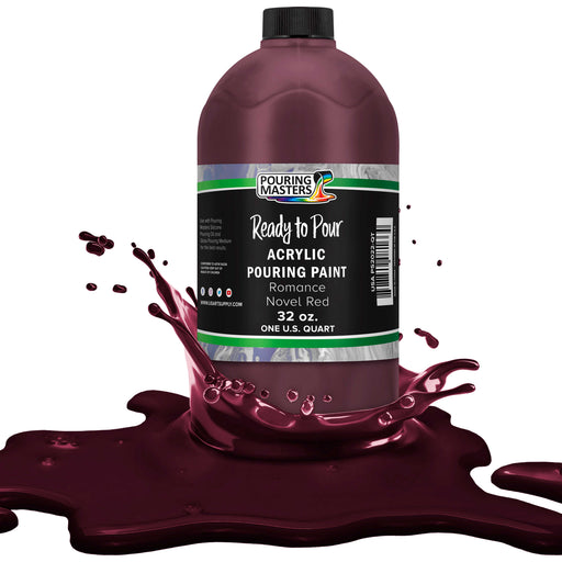 Romance Novel Red Acrylic Ready to Pour Pouring Paint Premium 32-Ounce Pre-Mixed Water-Based - for Canvas, Wood, Paper, Crafts, Tile, Rocks and More