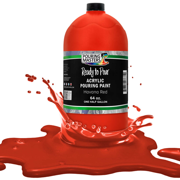 Havana Red Acrylic Ready to Pour Pouring Paint Premium 64-Ounce Pre-Mixed Water-Based - for Canvas, Wood, Paper, Crafts, Tile, Rocks and More