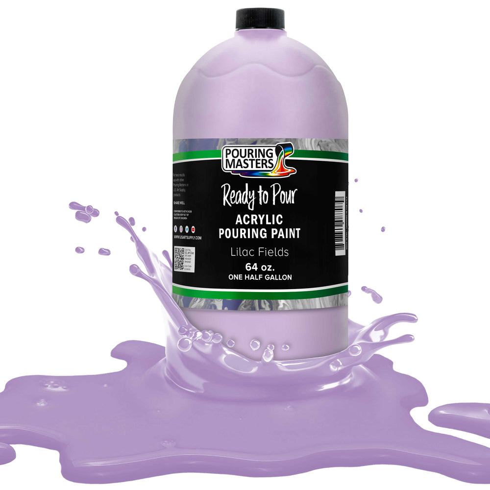 Lilac Fields Acrylic Ready to Pour Pouring Paint Premium 64-Ounce Pre-Mixed Water-Based - for Canvas, Wood, Paper, Crafts, Tile, Rocks and More