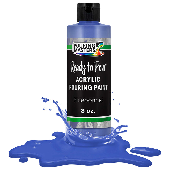 Bluebonnet Acrylic Ready to Pour Pouring Paint Premium 8-Ounce Pre-Mixed Water-Based - for Canvas, Wood, Paper, Crafts, Tile, Rocks and More