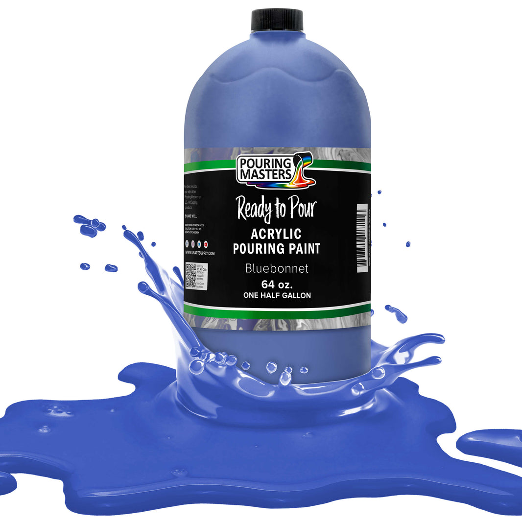 Pouring Masters Bluebonnet Ready to Pour Acrylic Pouring Paint - Premium 64-Ounce Pre-Mixed Fluid Acrylic Paint - Fluid Art Supplies for Canvas, Wood, Paper, Tile & Rocks
