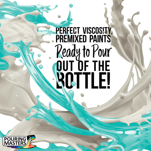 Tropical Turquoise Acrylic Ready to Pour Pouring Paint Premium 32-Ounce Pre-Mixed Water-Based - for Canvas, Wood, Paper, Crafts, Tile, Rocks and More