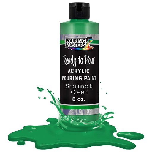Shamrock Green Acrylic Ready to Pour Pouring Paint Premium 8-Ounce Pre-Mixed Water-Based - for Canvas, Wood, Paper, Crafts, Tile, Rocks and More