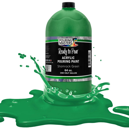 Shamrock Green Acrylic Ready to Pour Pouring Paint Premium 64-Ounce Pre-Mixed Water-Based - for Canvas, Wood, Paper, Crafts, Tile, Rocks and More