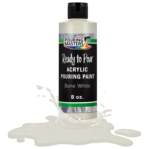 Bone White Acrylic Ready to Pour Pouring Paint Premium 8-Ounce Pre-Mixed Water-Based - for Canvas, Wood, Paper, Crafts, Tile, Rocks and More