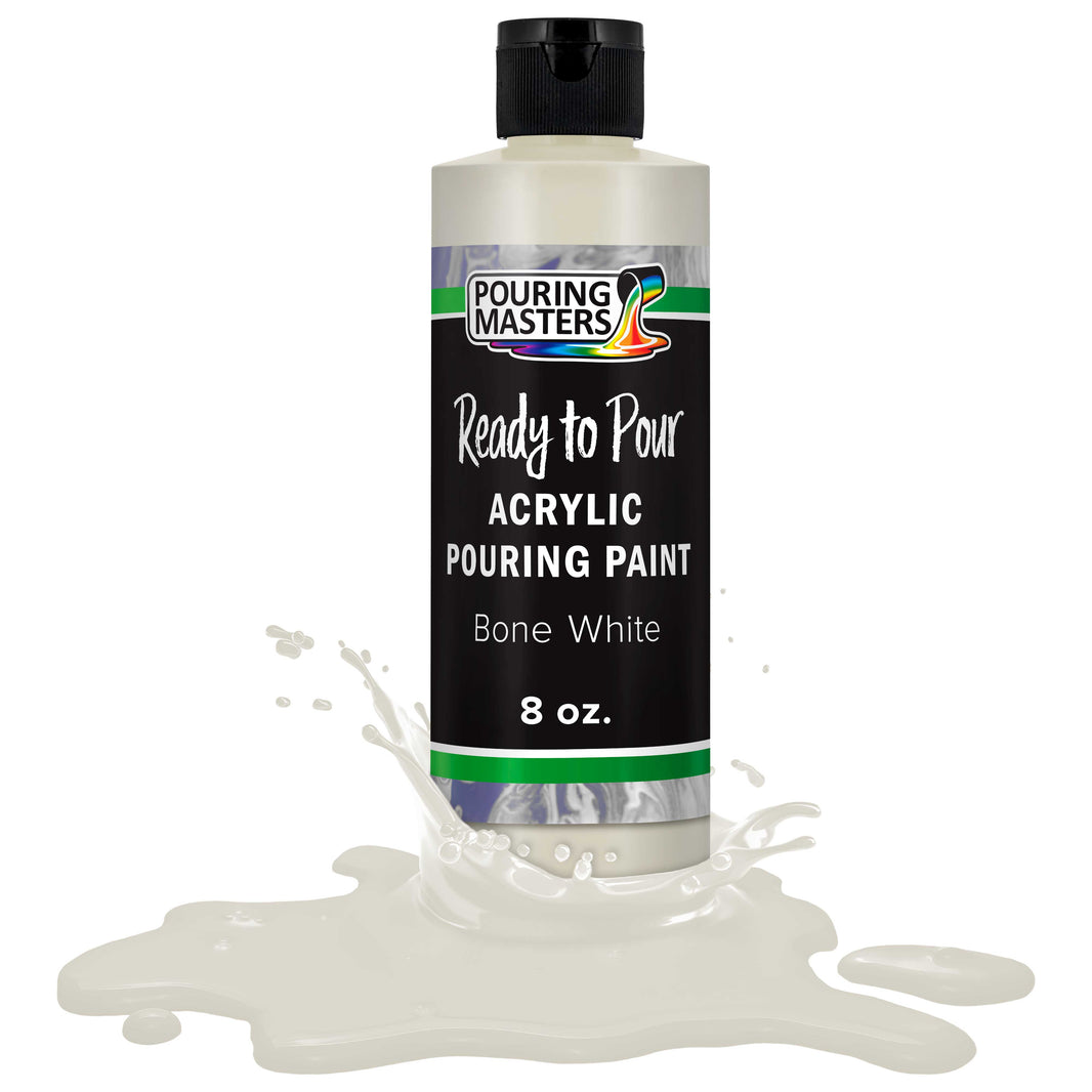 Pouring Masters Bone White Ready to Pour Acrylic Pouring Paint - Premium 8-Ounce Pre-Mixed Fluid Acrylic Paint - Fluid Art Supplies for Canvas, Wood, Paper, Tile & Rocks