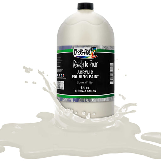 Bone White Acrylic Ready to Pour Pouring Paint Premium 64-Ounce Pre-Mixed Water-Based - for Canvas, Wood, Paper, Crafts, Tile, Rocks and More