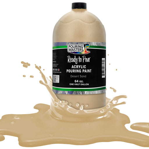 Desert Sand Acrylic Ready to Pour Pouring Paint Premium 64-Ounce Pre-Mixed Water-Based - for Canvas, Wood, Paper, Crafts, Tile, Rocks and More