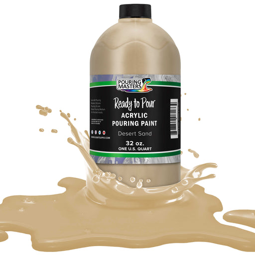 Desert Sand Acrylic Ready to Pour Pouring Paint Premium 32-Ounce Pre-Mixed Water-Based - for Canvas, Wood, Paper, Crafts, Tile, Rocks and More
