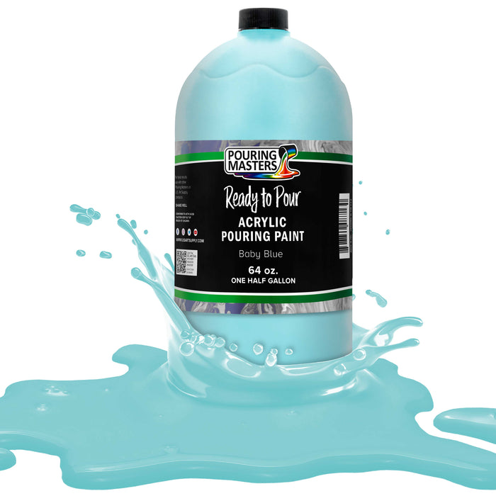 Baby Blue Acrylic Ready to Pour Pouring Paint Premium 64-Ounce Pre-Mixed Water-Based - for Canvas, Wood, Paper, Crafts, Tile, Rocks and More