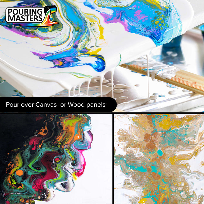 Pouring Masters Luster White Metallic Pearl Ready to Pour Acrylic Pouring Paint - Premium 32-Ounce Pre-Mixed Fluid Acrylic Paint - Fluid Art Supplies for Canvas, Wood, Paper, Tile & Rocks