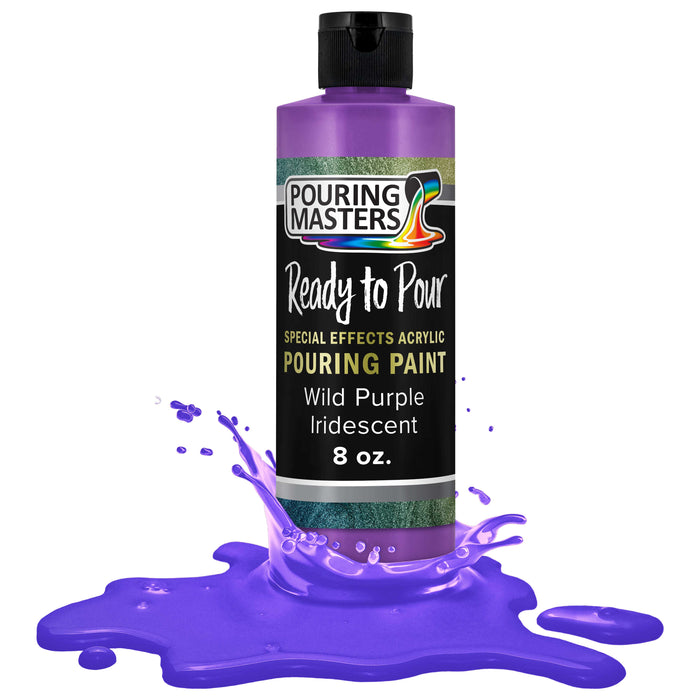 Wild Purple Iridescent Special Effects Pouring Paint - 8 Ounce Bottle - Acrylic Ready to Pour Pre-Mixed Water Based for Canvas and More