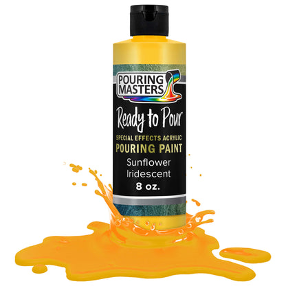 Pouring Masters Sunflower Iridescent Special Effects Acrylic Pouring Paint - Premium 8-Ounce Pre-Mixed Fluid Acrylic Paint - Fluid Art Supplies for Canvas, Wood, Paper, Tile & Rocks