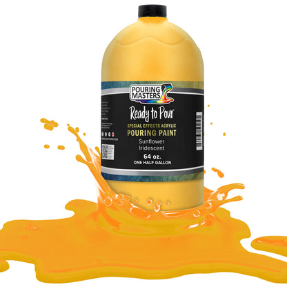 Pouring Masters Sunflower Iridescent Special Effects Acrylic Pouring Paint - Premium 64-Ounce Pre-Mixed Fluid Acrylic Paint - Fluid Art Supplies for Canvas, Wood, Paper, Tile & Rocks