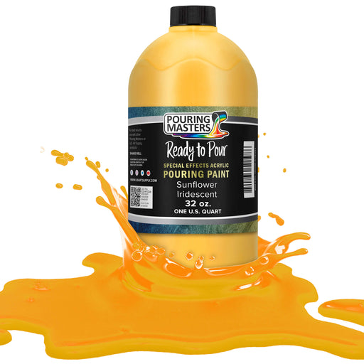 Sunflower Iridescent Special Effects Pouring Paint - Quart Bottle - Acrylic Ready to Pour Pre-Mixed Water Based for Canvas and More