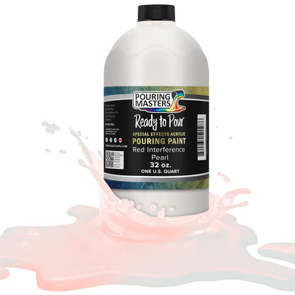 Pouring Masters Red Interference Pearl Special Effects Acrylic Pouring Paint - Premium 32-Ounce Pre-Mixed Fluid Acrylic Paint - Fluid Art Supplies for Canvas, Wood, Paper, Tile & Rocks