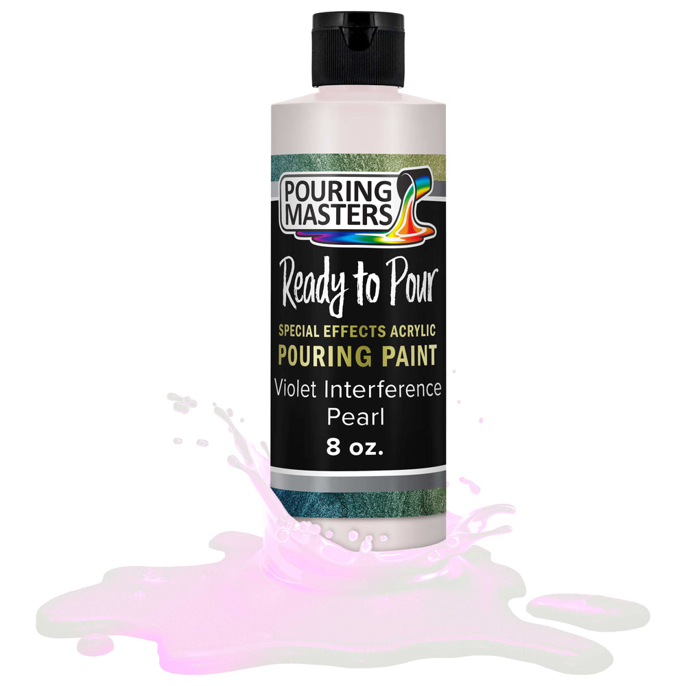 Violet Interference Pearl Special Effects Pouring Paint - 8 Ounce Bottle - Acrylic Ready to Pour Pre-Mixed Water Based for Canvas and More