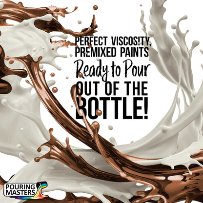 Pouring Masters Coffee Brown Metallic Pearl Ready to Pour Acrylic Pouring Paint - Premium 64-Ounce Pre-Mixed Fluid Acrylic Paint - Fluid Art Supplies for Canvas, Wood, Paper, Tile & Rocks