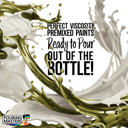 Pouring Masters Olive Green Metallic Pearl Ready to Pour Acrylic Pouring Paint - Premium 64-Ounce Pre-Mixed Fluid Acrylic Paint - Fluid Art Supplies for Canvas, Wood, Paper, Tile & Rocks