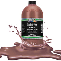 Pouring Masters Rose Gold Metallic Pearl Ready to Pour Acrylic Pouring Paint - Premium 32-Ounce Pre-Mixed Fluid Acrylic Paint - Fluid Art Supplies for Canvas, Wood, Paper, Tile & Rocks