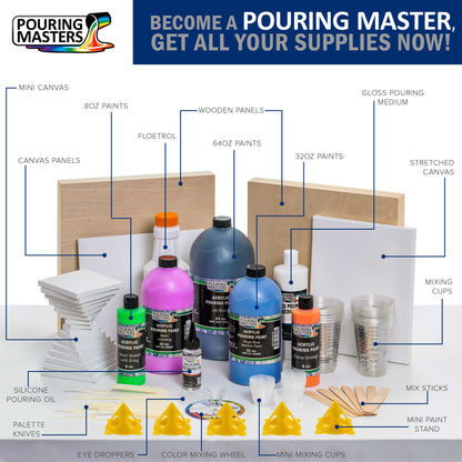 Pouring Masters Plum Crazy Purple Metallic Pearl Ready to Pour Acrylic Pouring Paint - Premium 64-Ounce Pre-Mixed Fluid Acrylic Paint - Fluid Art Supplies for Canvas, Wood, Paper, Tile & Rocks