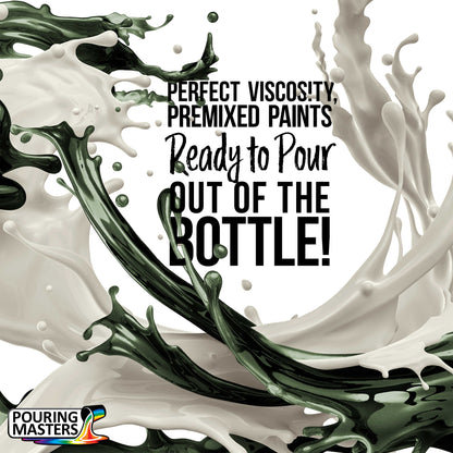 Pouring Masters Jungle Green Metallic Pearl Ready to Pour Acrylic Pouring Paint - Premium 32-Ounce Pre-Mixed Fluid Acrylic Paint - Fluid Art Supplies for Canvas, Wood, Paper, Tile & Rocks