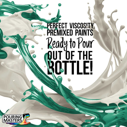 Pouring Masters Aqua Metallic Pearl Ready to Pour Acrylic Pouring Paint - Premium 64-Ounce Pre-Mixed Fluid Acrylic Paint - Fluid Art Supplies for Canvas, Wood, Paper, Tile & Rocks