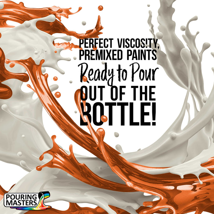 Pouring Masters Saffron Orange Metallic Pearl Ready to Pour Acrylic Pouring Paint - Premium 8-Ounce Pre-Mixed Fluid Acrylic Paint - Fluid Art Supplies for Canvas, Wood, Paper, Tile & Rocks