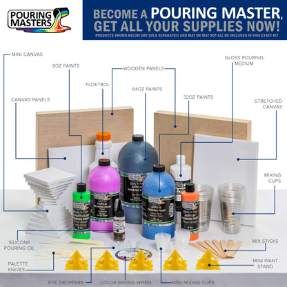 Pouring Masters Pewter Gray Bark Metallic Pearl Ready to Pour Acrylic Pouring Paint - Premium 64-Ounce Pre-Mixed Fluid Acrylic Paint - Fluid Art Supplies for Canvas, Wood, Paper, Tile & Rocks
