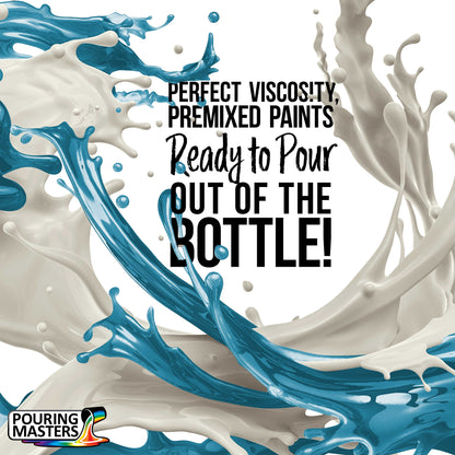 Pouring Masters Ice Blue Metallic Pearl Ready to Pour Acrylic Pouring Paint - Premium 32-Ounce Pre-Mixed Fluid Acrylic Paint - Fluid Art Supplies for Canvas, Wood, Paper, Tile & Rocks