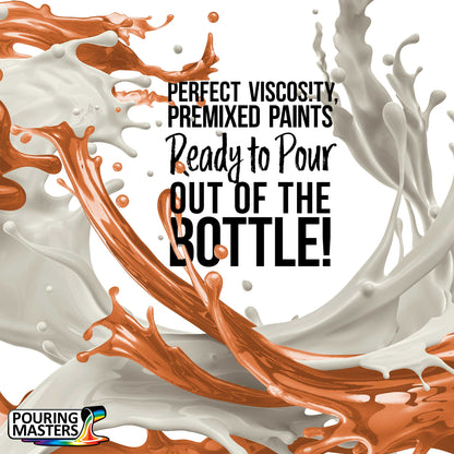 Pouring Masters Tangerine Metallic Pearl Ready to Pour Acrylic Pouring Paint - Premium 64-Ounce Pre-Mixed Fluid Acrylic Paint - Fluid Art Supplies for Canvas, Wood, Paper, Tile & Rocks