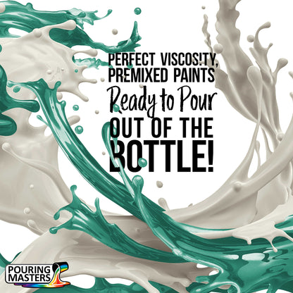 Pouring Masters Peppermint Metallic Pearl Ready to Pour Acrylic Pouring Paint - Premium 64-Ounce Pre-Mixed Fluid Acrylic Paint - Fluid Art Supplies for Canvas, Wood, Paper, Tile & Rocks