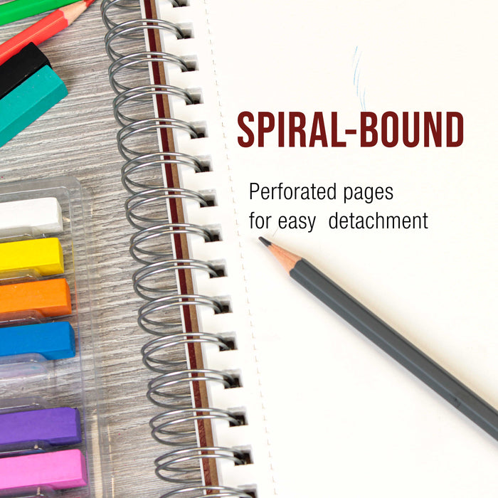8"x10" Sketch Book Pad, 2 Pack (100 Sheets Each), 60lb (100gsm) Spiral Bound - Sketching, Drawing Pad, Acid-Free Paper - Sketch Pads For Adults, Students: Colored Pencils, Charcoal