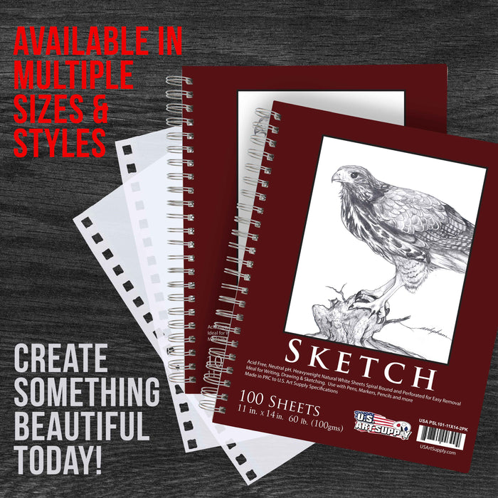 11 x 14 Mixed Media Paper Pad Sketchbook, 2 Pack, 60 Sheets, 98 lb