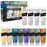 U.S. Art Supply 12-Color Iridescent Acrylic Paint Set Large 75ml Tubes - Luminescent, Chameleon, Color-Shifting Pearl Colors, Crafting Paints - Iridescent Paint Acrylics for Canvas, Wood, Rock, Paper
